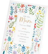 Floral Design With Panel Mum Birthday Card From Son