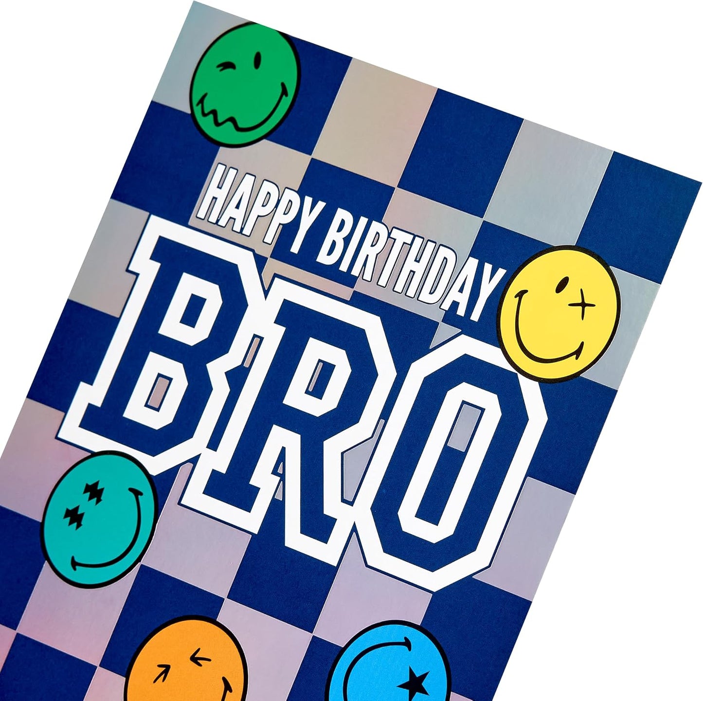 Checkerboard Smiley Faces Design Brother Birthday Card