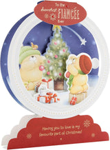Forever Friends Snow Globe Design Fiancée Large Christmas Card
