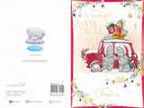 Bears Holding Hands By A Car Wonderful Auntie And Uncle Christmas Card