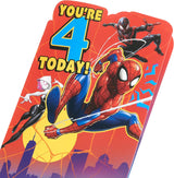 Marvel Spiderman Pop Up Design 4th Birthday Card