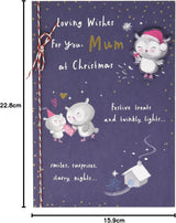 Cute Illustrated Owls Design Mum Christmas Card