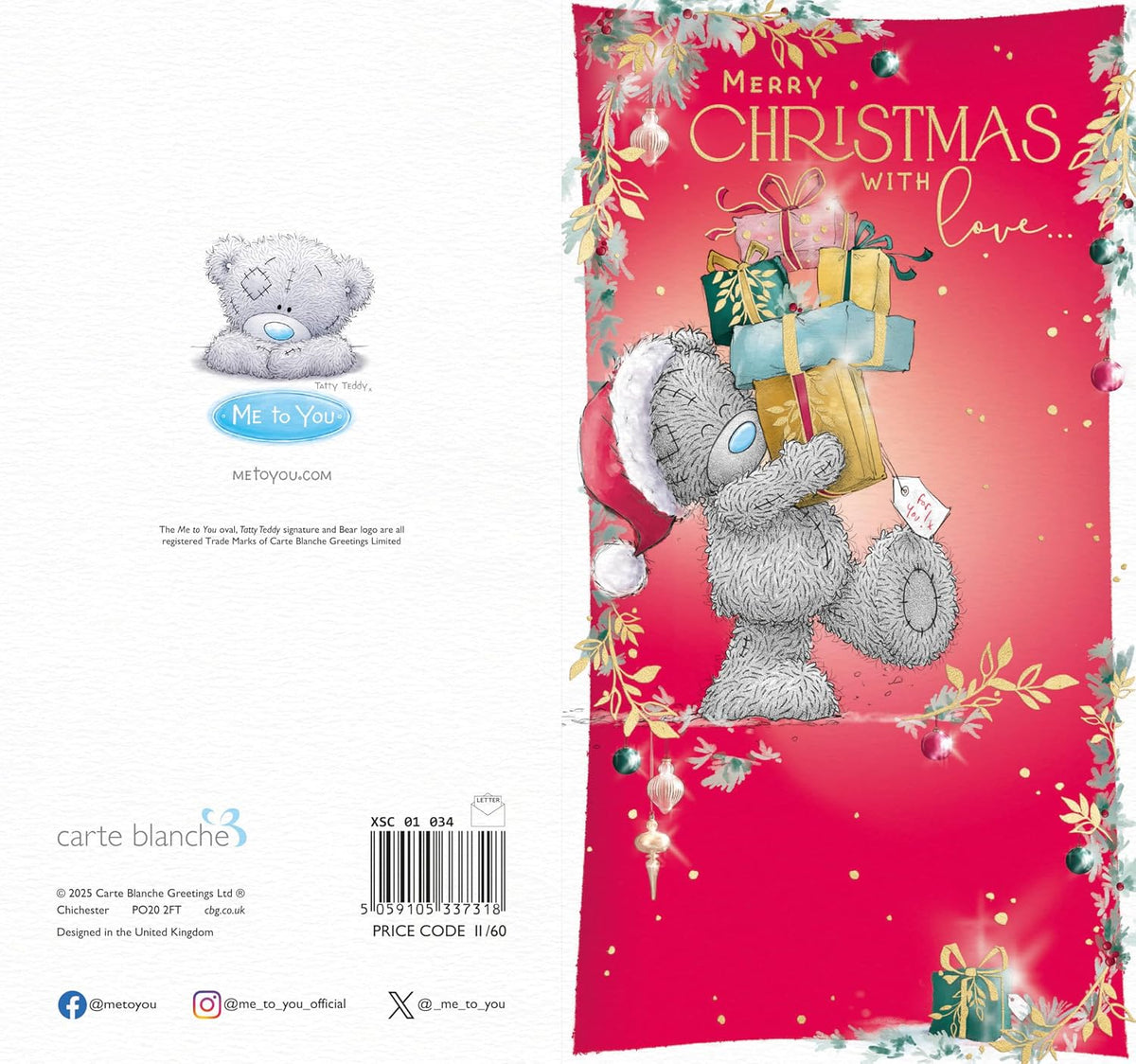 Bear Carrying Gifts Christmas Card
