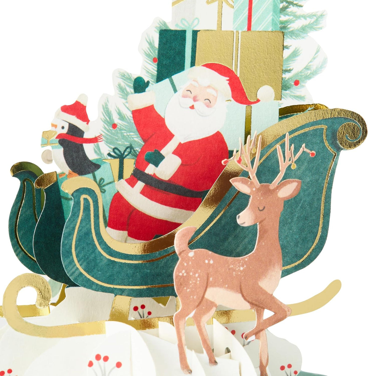  Santa & Sleigh Music & Motion 3D Pop Up Christmas Card