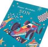 Race Car Design Son Birthday Card