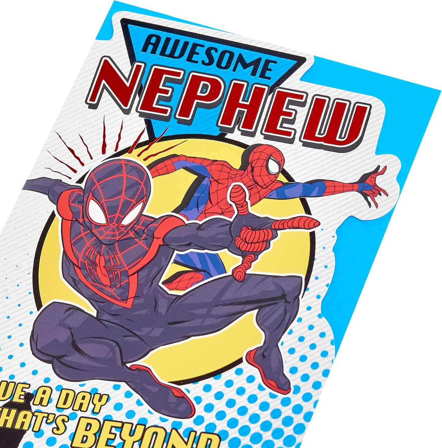 Marvel Miles & Spider Man in City Design Nephew Birthday Card