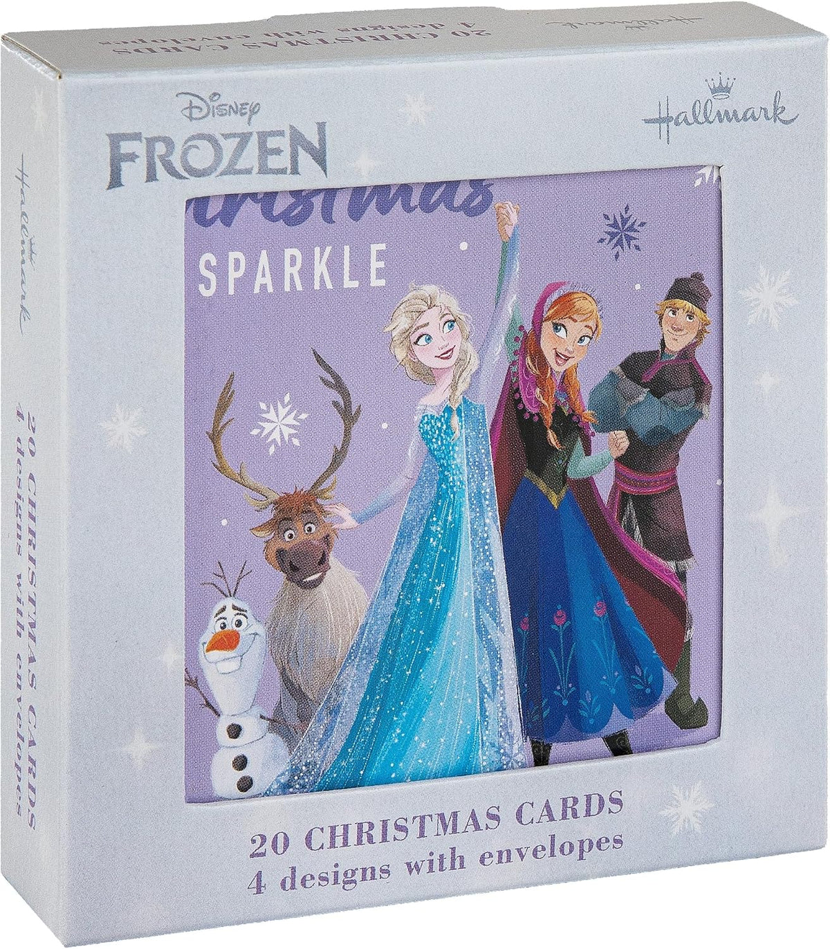 Disney Frozen Pack of 20 in 4 Enchanting Designs Christmas Cards