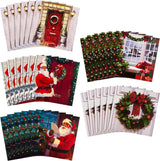 Red Door, Wreath, Santa Claus, Thomas Kinkade 30 Multipack 5 Designs Charity Christmas Cards