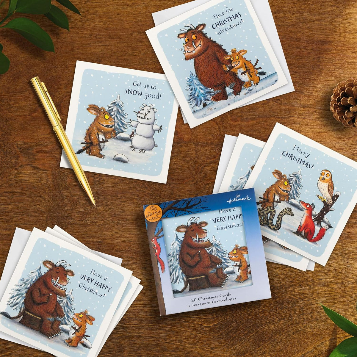 The Gruffalo Multipack Pack of 20 in 4 Designs Christmas Cards