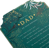 Green Traditional Floral Design with Heartfelt Verse Dad Birthday Card