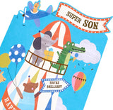 Safari Animals at Fun Fair Design Son Birthday Card