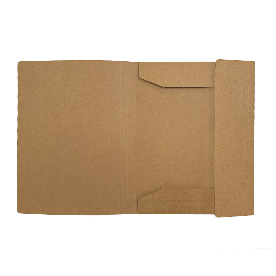 A4 Kraft Card 3 Flap Folder With Elastic Closure