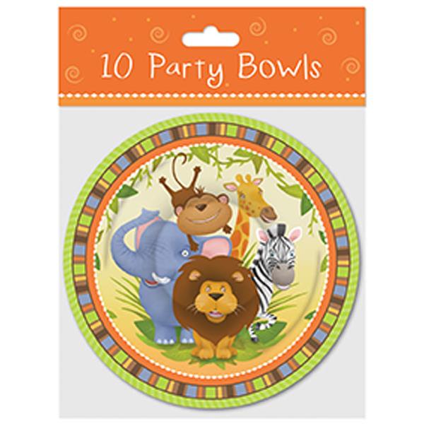Pack of 10 Jungle Theme Party Bowls