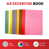 Pack of 10 Janrax A4 Assorted 80 Pages Feint and Ruled Exercise Books