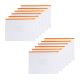 Pack of 12 A3 Clear Zippy Bags with Orange Zip