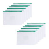 Pack of 12 A3 Clear Zippy Bags with Green Zip