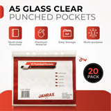Pack of 20 A5 Glass Clear Punched Pockets by Janrax