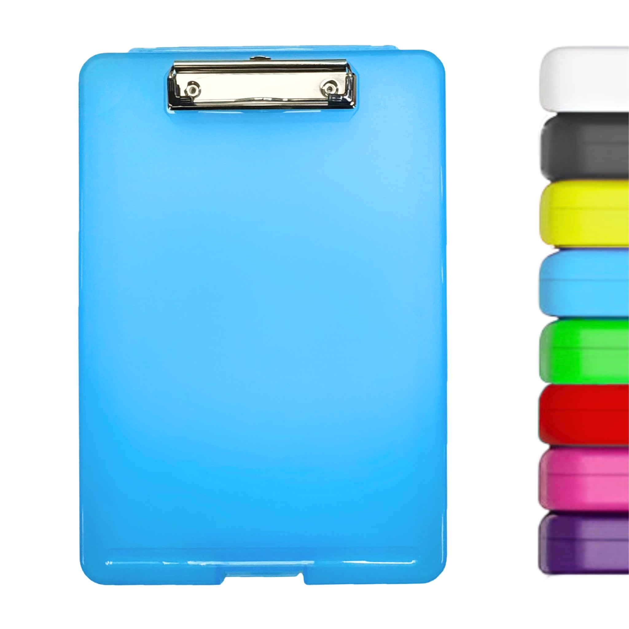 Pack of 8 Assorted Colour A4 Clipboard Box Files