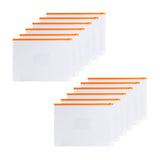 Pack of 12 A4 Clear Zippy Bags with Orange Zip