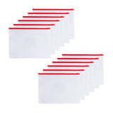 Pack of 12 A4 Clear Zippy Bags with Red Zip