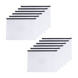 Pack of 12 A4+ Foolscap Clear Zippy Bags with Black Zip