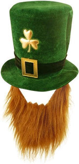 Hat Shamrock Velvet with Beard Deluxe Adult
