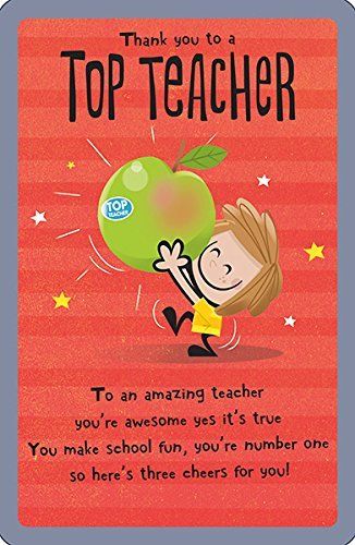 Top Teacher Thank you Greeting Card