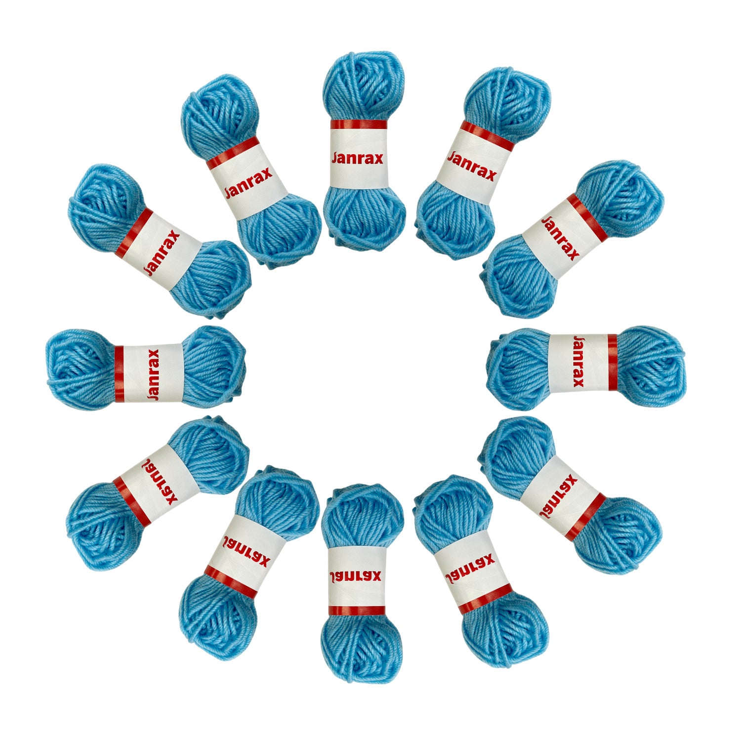 Pack of 5 Light Blue Acrylic Yarn Rolls – 10g each, 4 Strand 8 Ply Knitting Wool