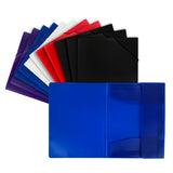 Pack of 12 A4 Clearview Assorted Colour 3 Flap Folders with Elasticated Closure