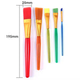 5 Pieces Plastic Handle Nylon Artist Brush for Painting