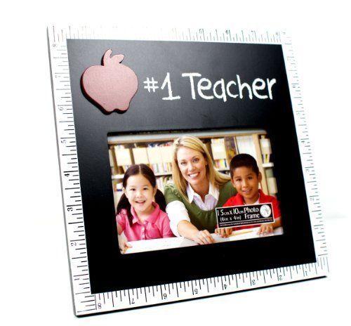 Teacher Gift No. 1 Blackboard Teacher Frame with 3D Apple Icon
