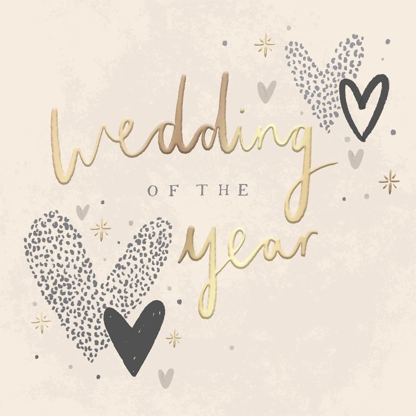 Heart Design Contemporary Luxury Foiled Wedding Congratulations Card