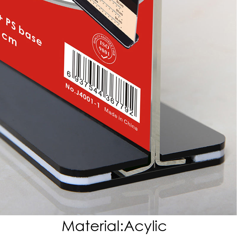 Vertical Design T-Shape Acrylic Sign Holder 10 x 15cm