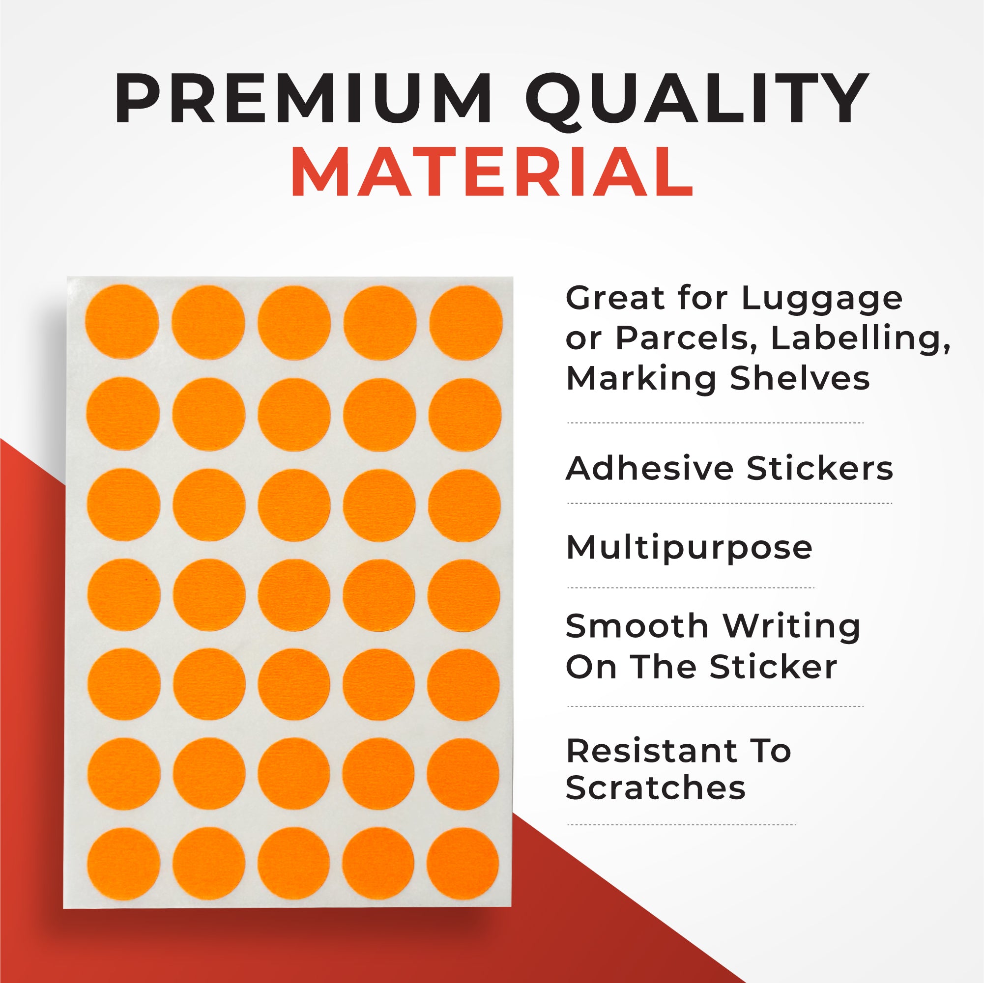 Pack of 140 Assorted Colour 13mm Round Labels - Stickers