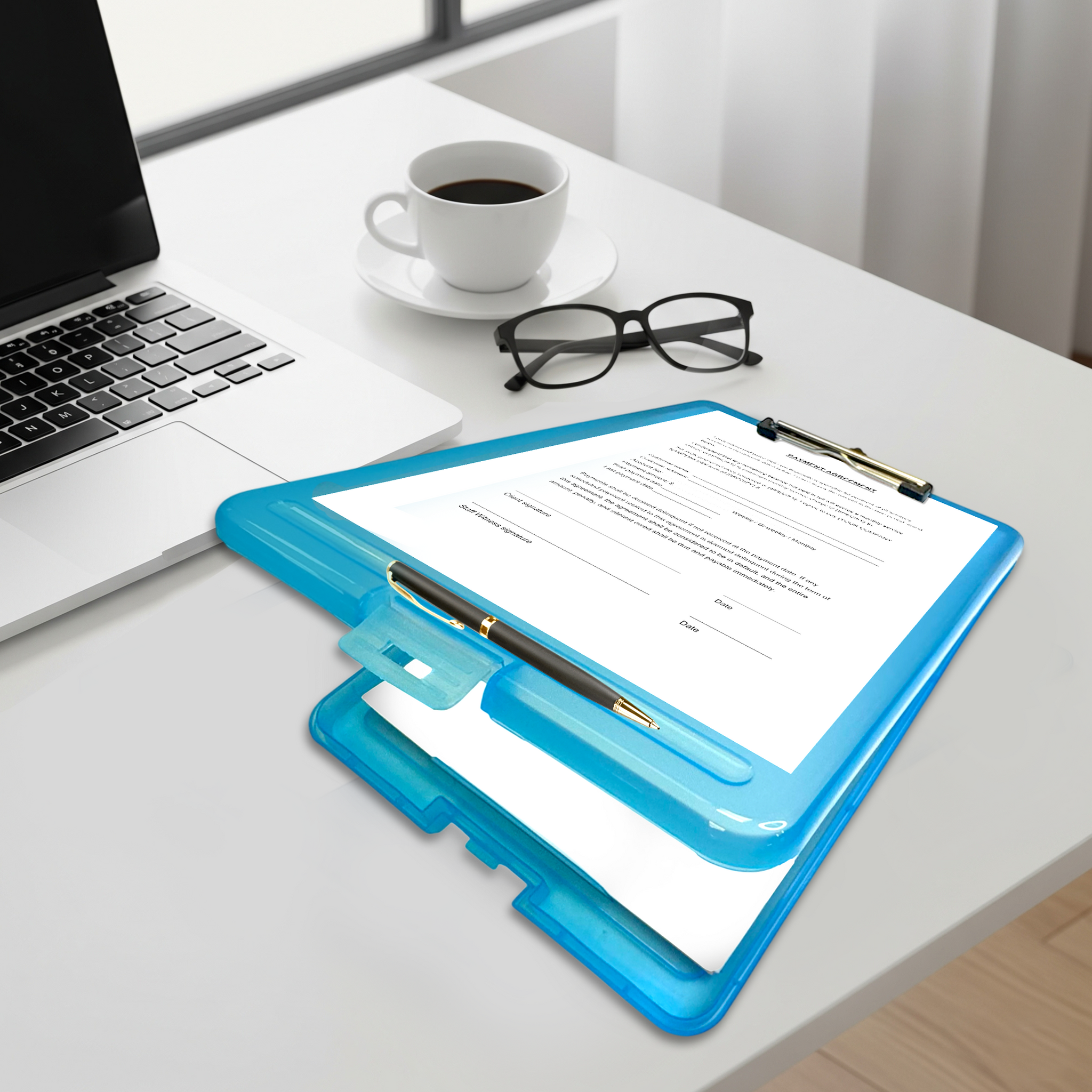 Pack of 8 Assorted Colour A4 Clipboard Box Files