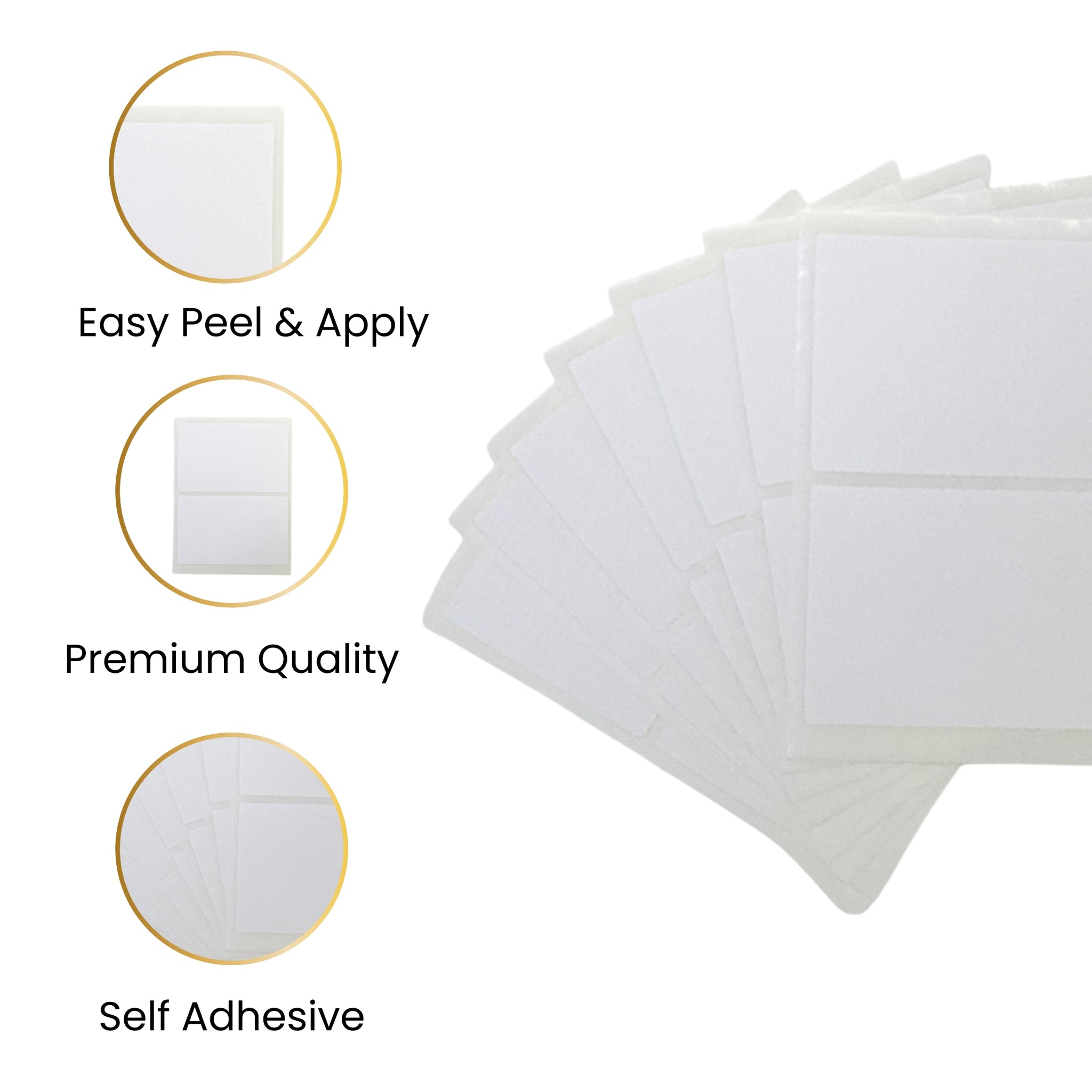 Pack of 14 White 50x80mm Rectangular Labels