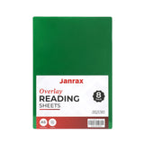 Pack of 8 A5 Plain Green Dyslexia Overlay Reading Sheets – PET Material, Rounded Corners