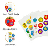 Pack of 27 Motivational Blobs 24mm Round Self-Adhesive Labels