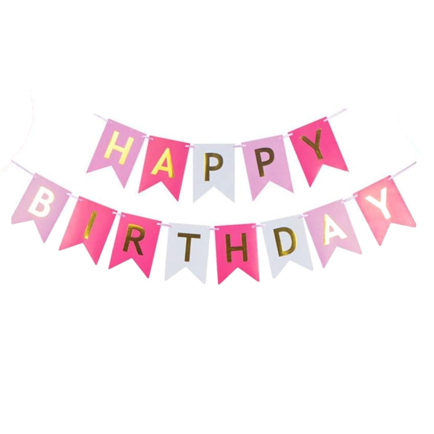 Pink Happy Birthday Party Banner