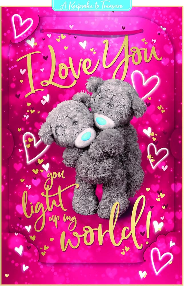 Bears Stood Embracing Luxury 3D Keepsake Valentine's Day Card {DC}