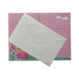 Daughter Age 3 Princess With Magic Wand Juvenile Birthday Card With Badge