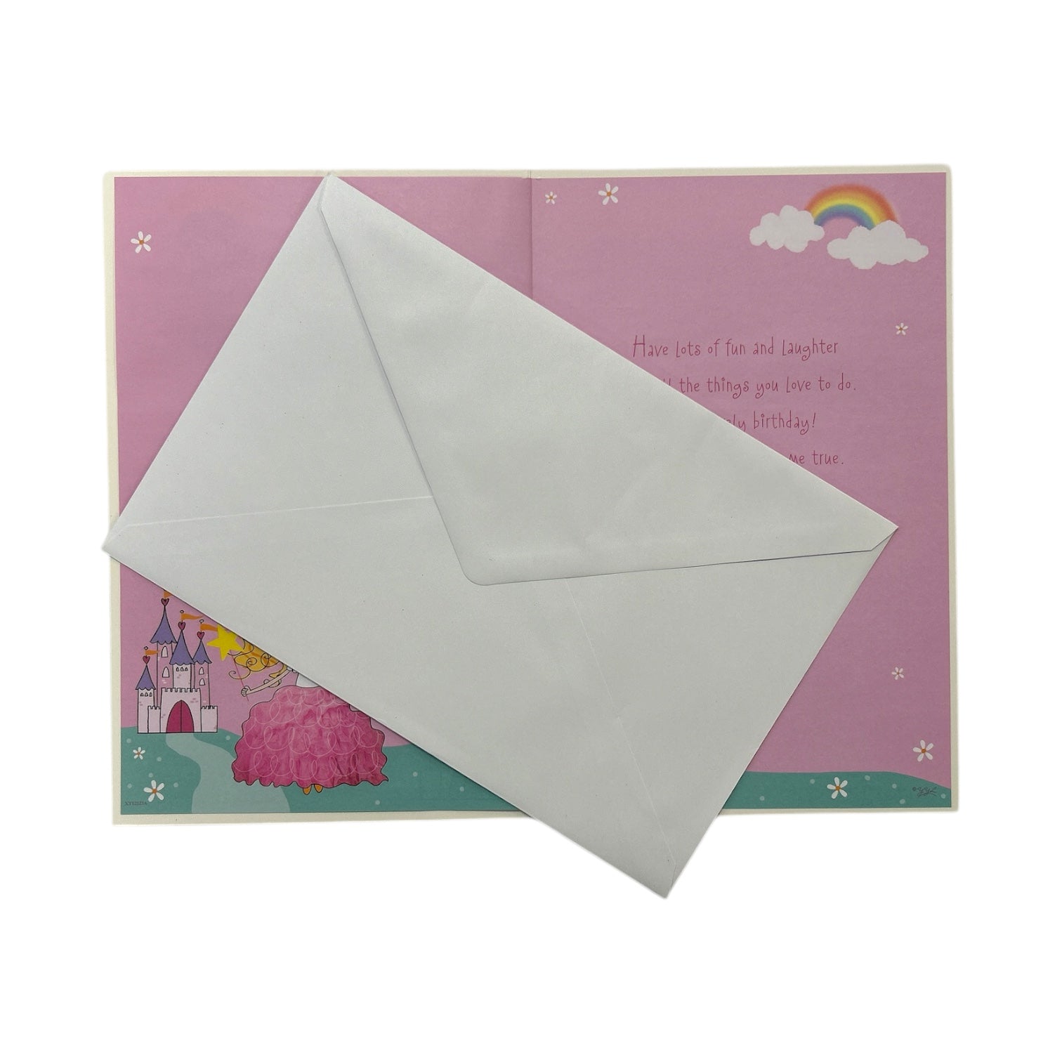 Daughter Age 3 Princess With Magic Wand Juvenile Birthday Card With Badge