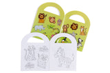Wild Animals Coloring Mini Book with Stickers