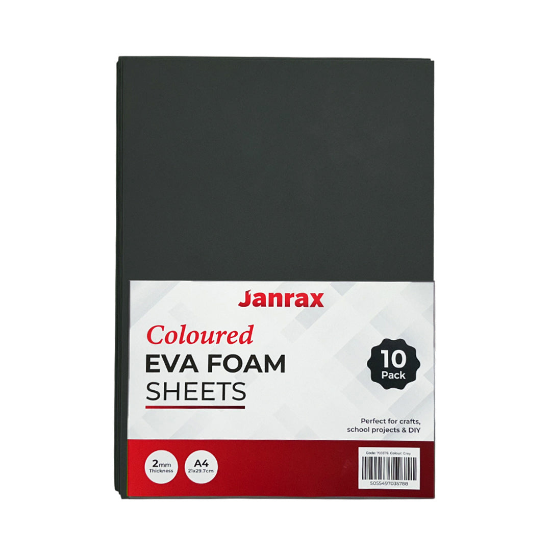 Pack of 10 A4 Black Coloured EVA Foam Sheets