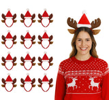 Christmas Reindeer Headband with Ears and Santa Hat