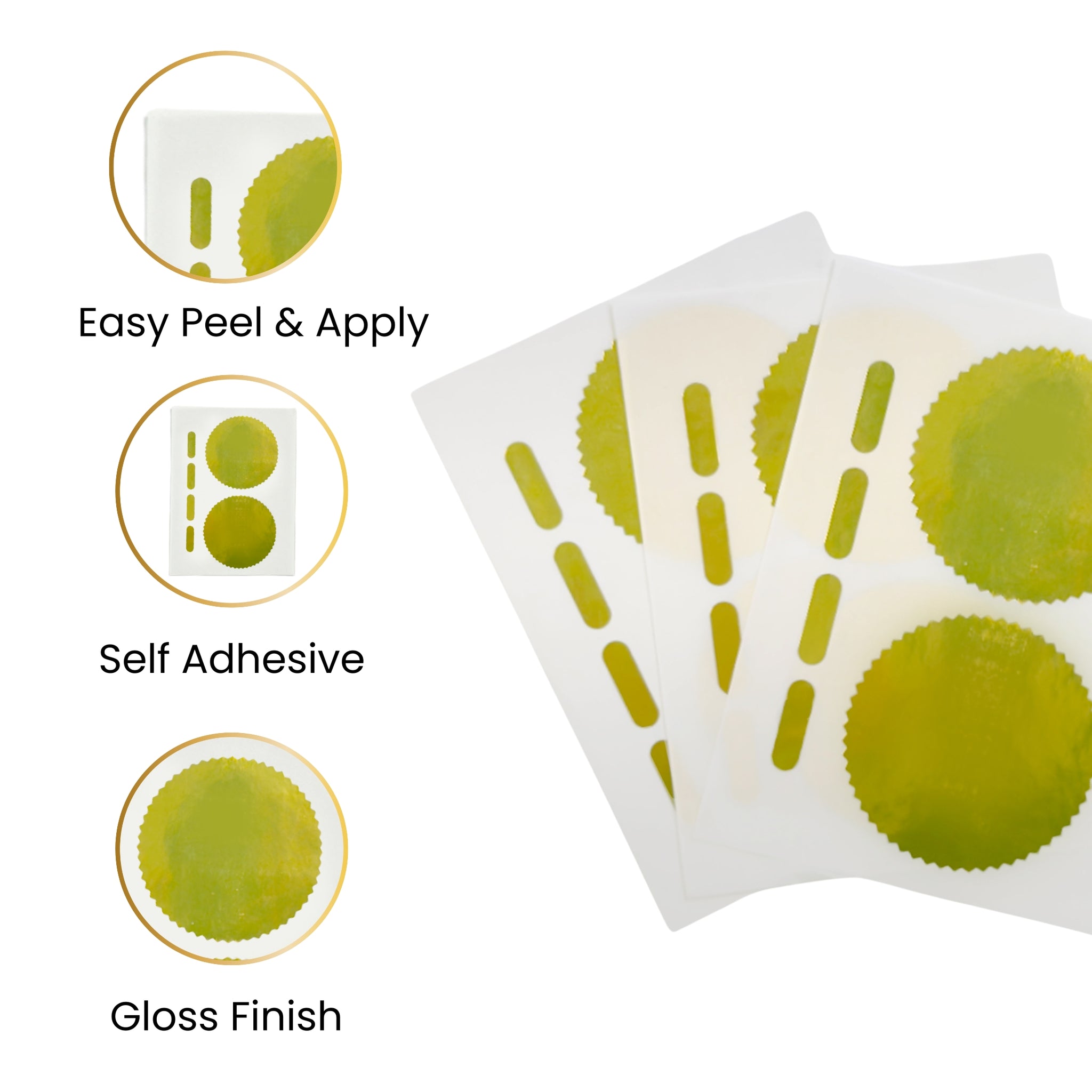 Pack of 6 Gold Foil Company Seals Labels 50mm