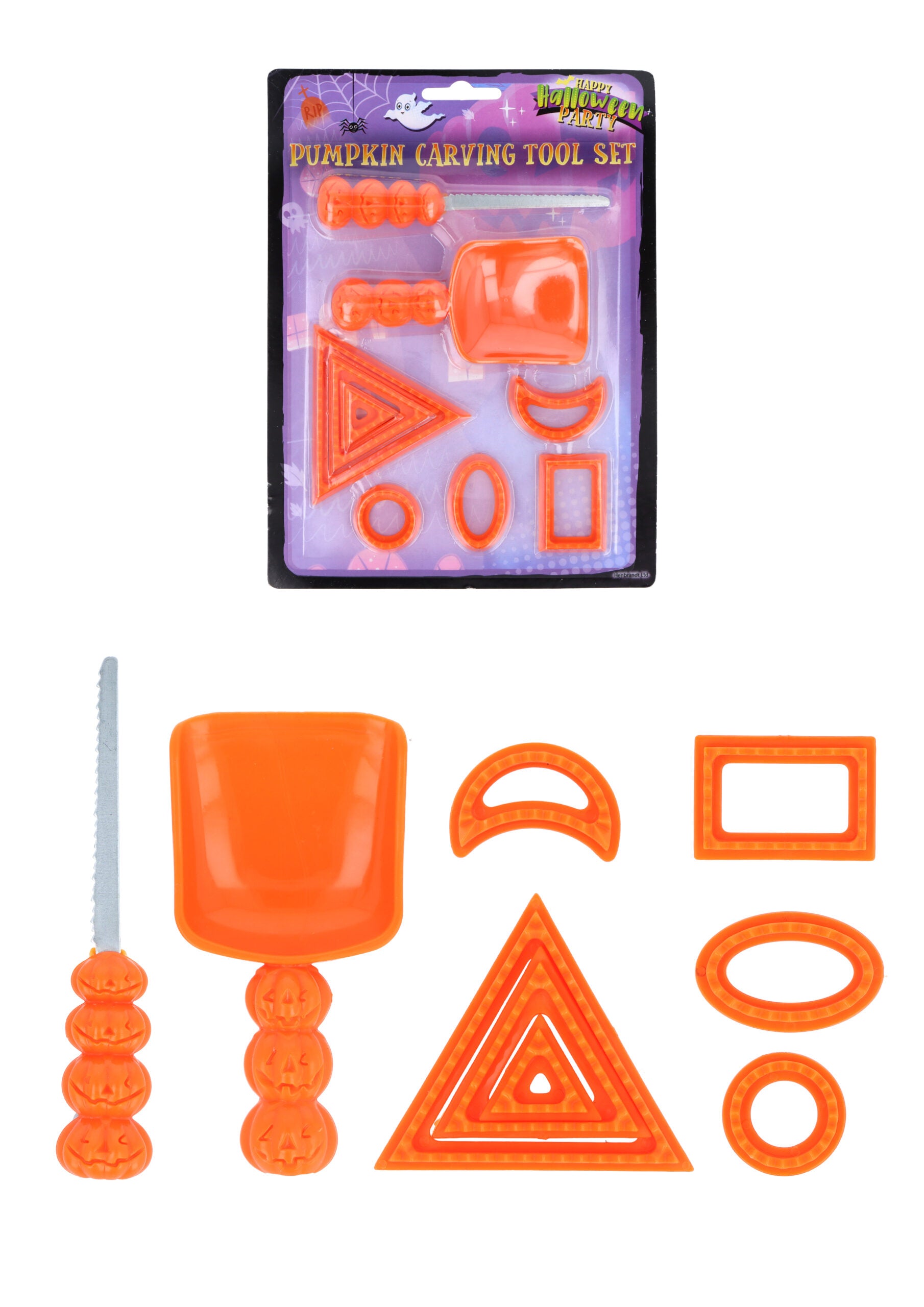 9 Piece Pumpkin Carving Tool Set Halloween Party Stencils Cutter Scooper (DNLE)