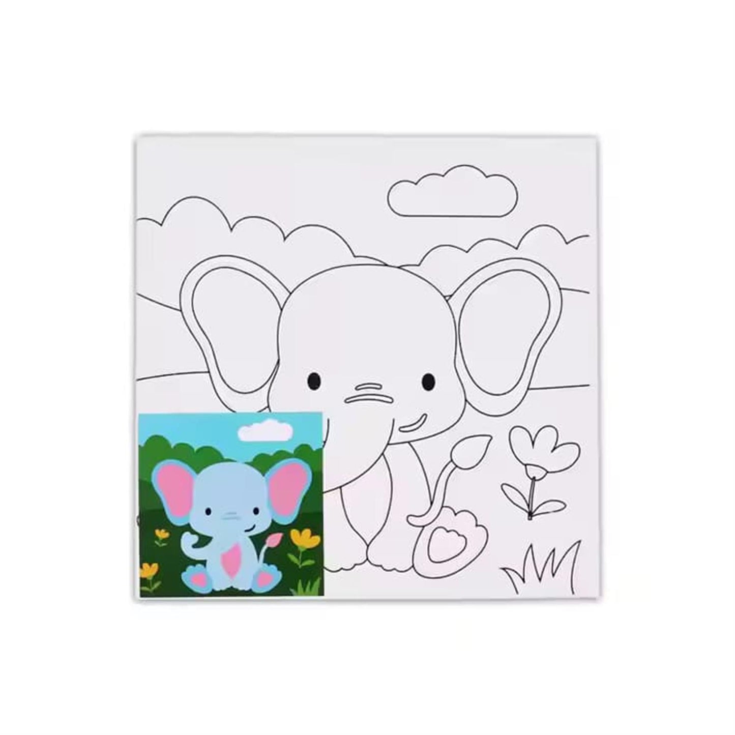 20 x 20cm Pre Drawn Outline Canvas Paint For Kids