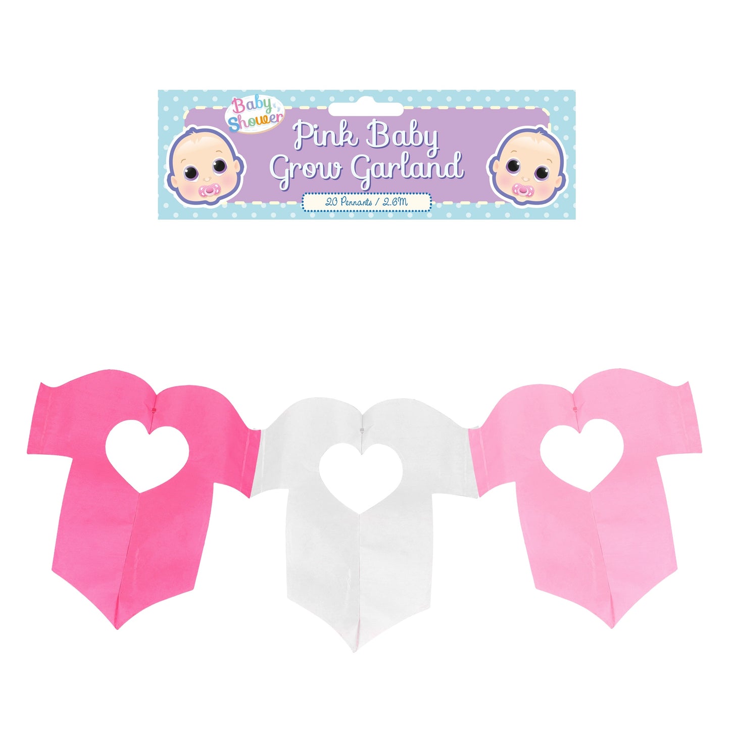 Decoration Garland Baby Grow Pink 2.6M {DC}