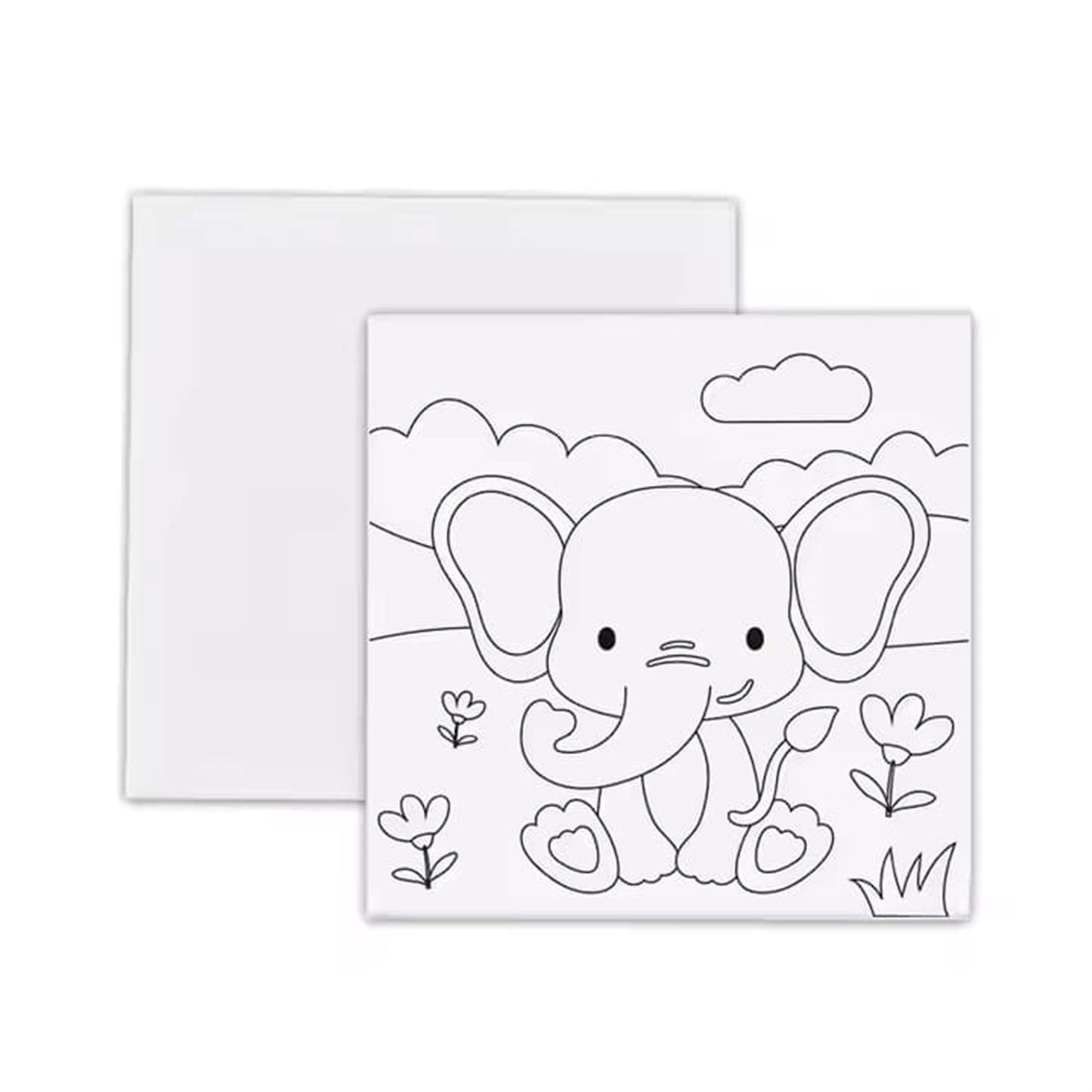 20 x 25cm Pre Drawn Outline Canvas Paint For Kids